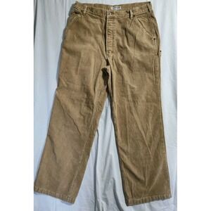 vtg y2k ABERCROMBIE & FITCH wide loose straight corduroy carpenter pants 36x33.5
